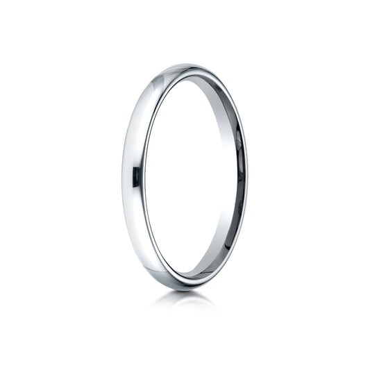 14k White Gold 2.5 Mm Slightly Domed Standard Comfort-fit Ring