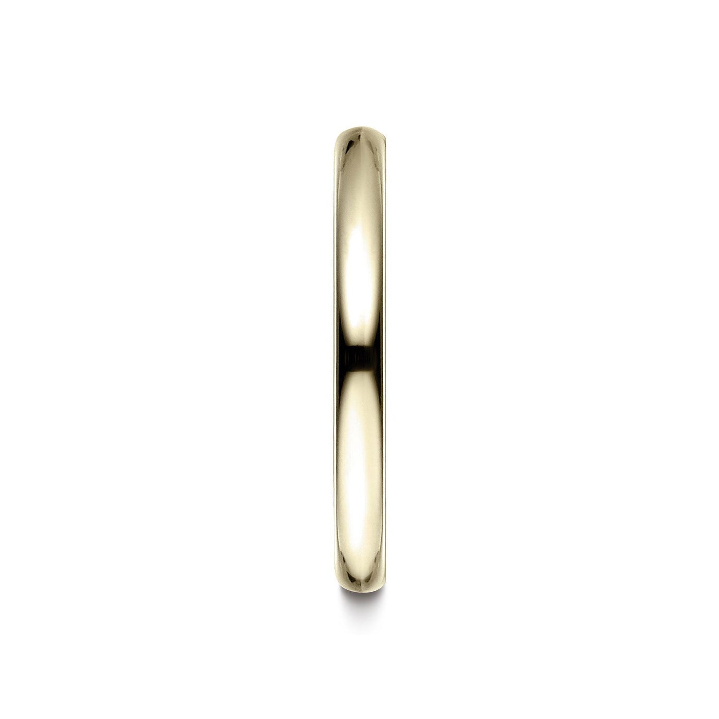14k Yellow Gold 2.5 Mm Slightly Domed Standard Comfort-fit Ring