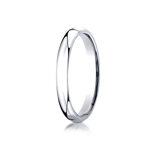 14k White Gold 3mm Slightly Domed Standard Comfort-fit Ring