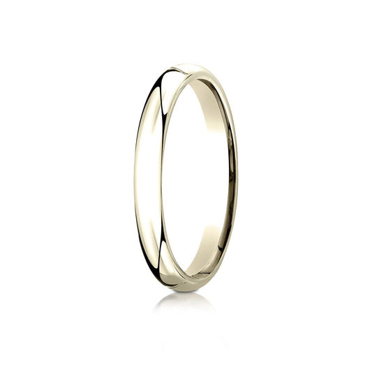 14k Yellow Gold 3mm Slightly Domed Standard Comfort-fit Ring