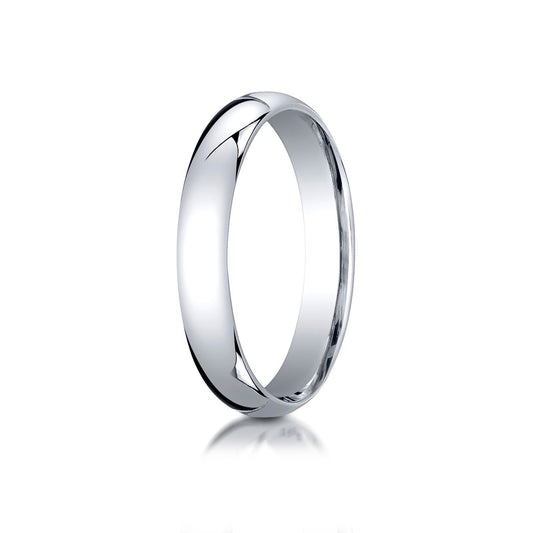 14k White Gold 4mm Slightly Domed Standard Comfort-fit Ring