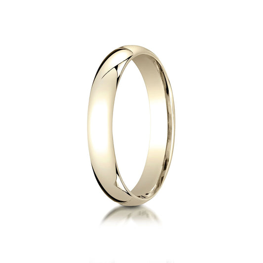 18k Yellow Gold 4mm Slightly Domed Standard Comfort-fit Ring