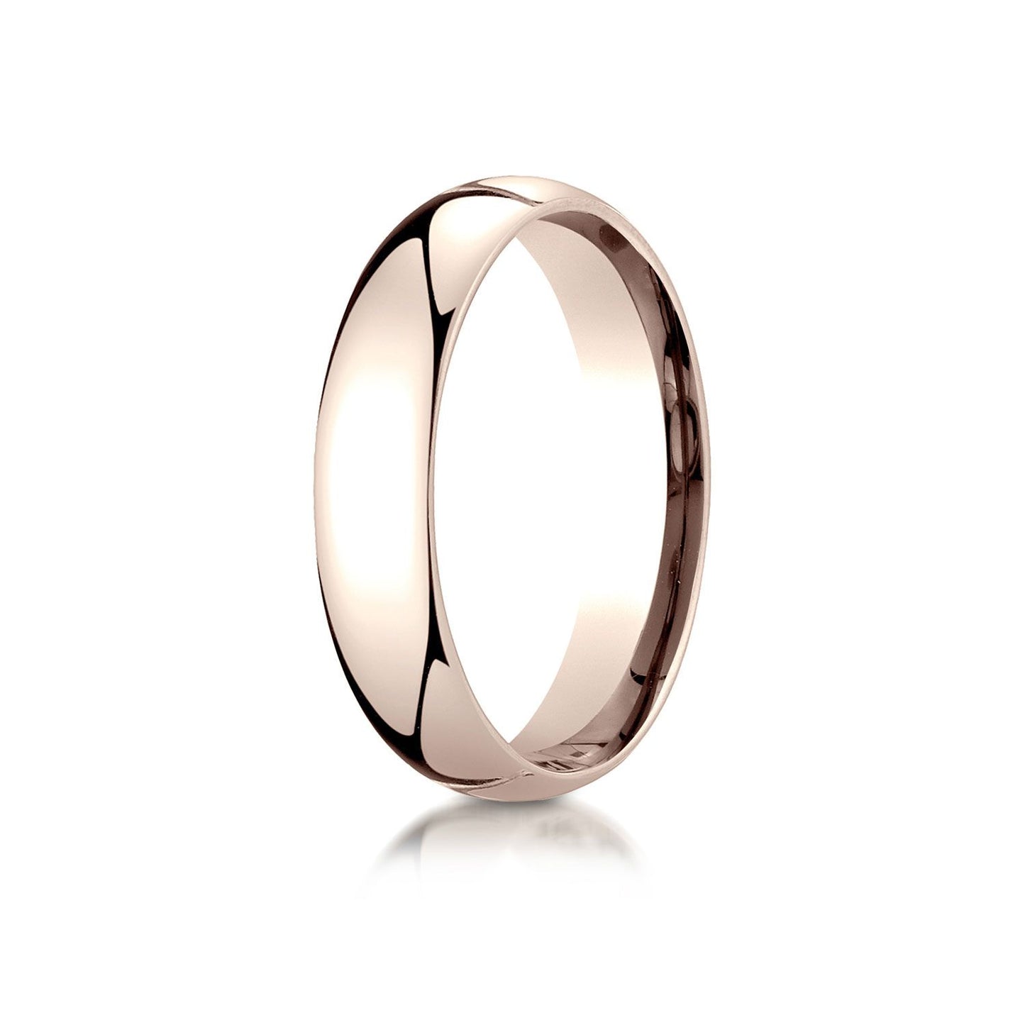 14k Rose Gold 5mm Slightly Domed Standard Comfort-fit Ring