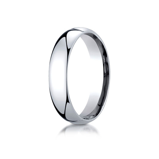 14k White Gold 5mm Slightly Domed Standard Comfort-fit Ring