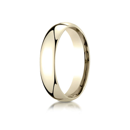 14k Yellow Gold 5mm Slightly Domed Standard Comfort-fit Ring