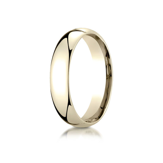 18k Yellow Gold 5mm Slightly Domed Standard Comfort-fit Ring