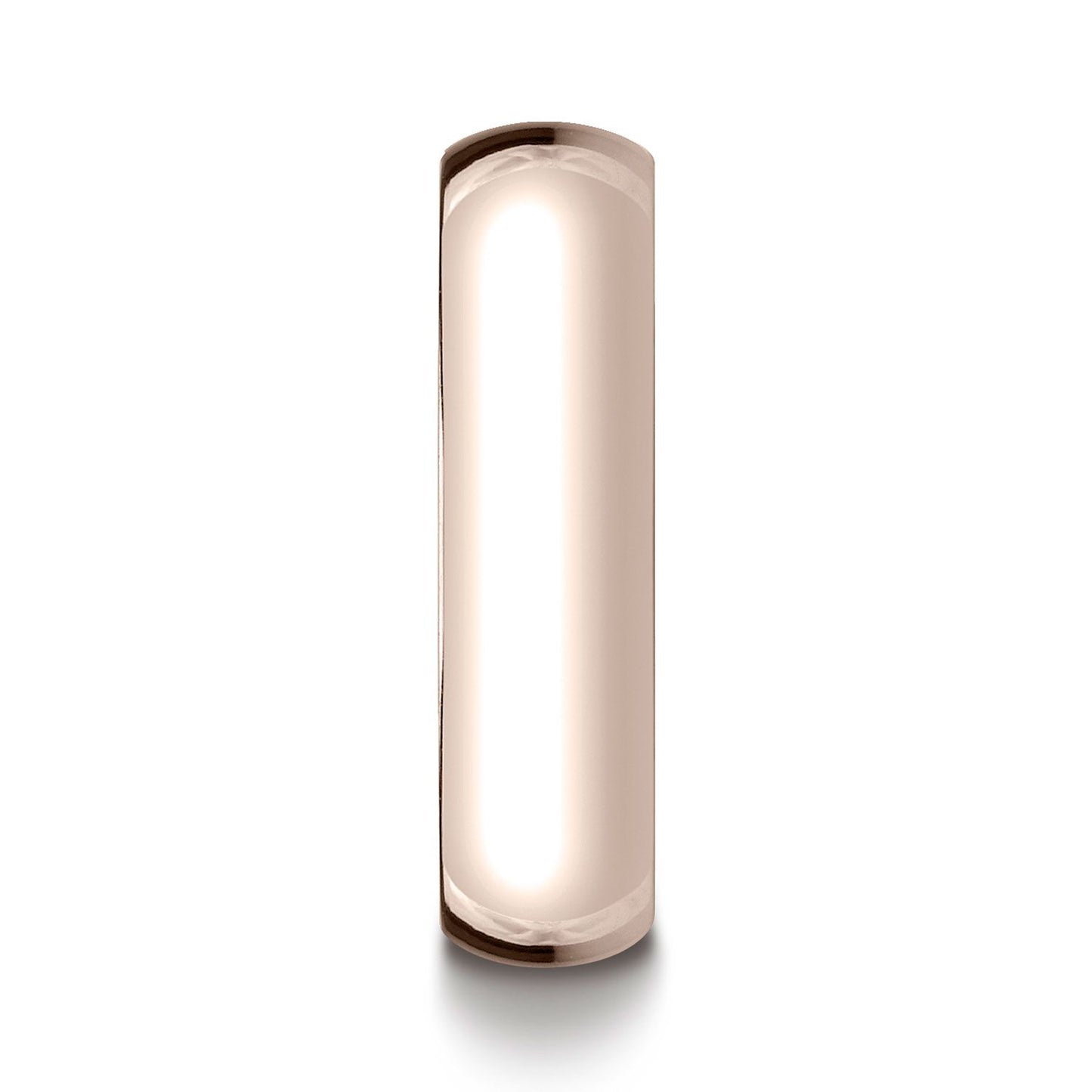 14k Rose Gold 6mm Slightly Domed Standard Comfort-fit Ring