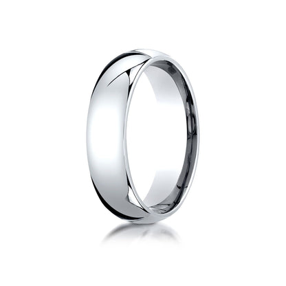 Platinum 6mm Slightly Domed Standard Comfort-fit Ring