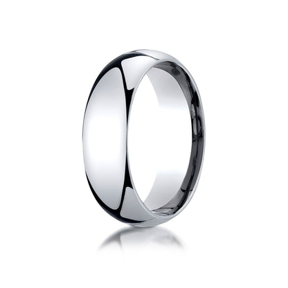 Platinum 7mm Slightly Domed Standard Comfort-fit Ring