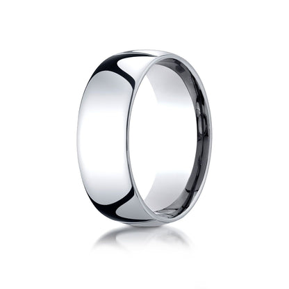 Platinum 8mm Slightly Domed Standard Comfort-fit Ring