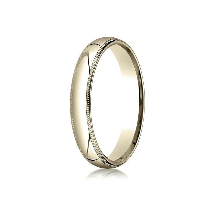 4mm Slightly Domed Milgrain Comfort-Fit Wedding Band, in 14K Yellow Gold | RockHer