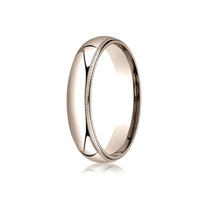 5mm Slightly Domed Milgrain Comfort-Fit Wedding Band, in 14K Rose Gold | RockHer