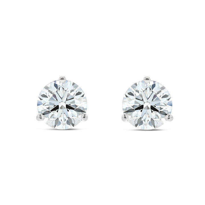 Natural Diamond Round Brilliant Stud Earrings in Platinum, 1/2 ct. t.w., in 950 - Platinum – front view | RockHer
