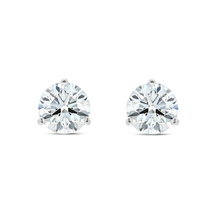 Natural Diamond Round Brilliant Stud Earrings in Platinum, 3/4 ct. t.w., in 950 - Platinum – front view | RockHer