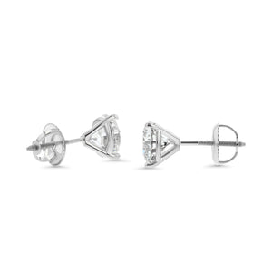 Natural Diamond Round Brilliant Stud Earrings in Platinum, 1/5 ct. t.w., in 950 - Platinum – side profile | RockHer