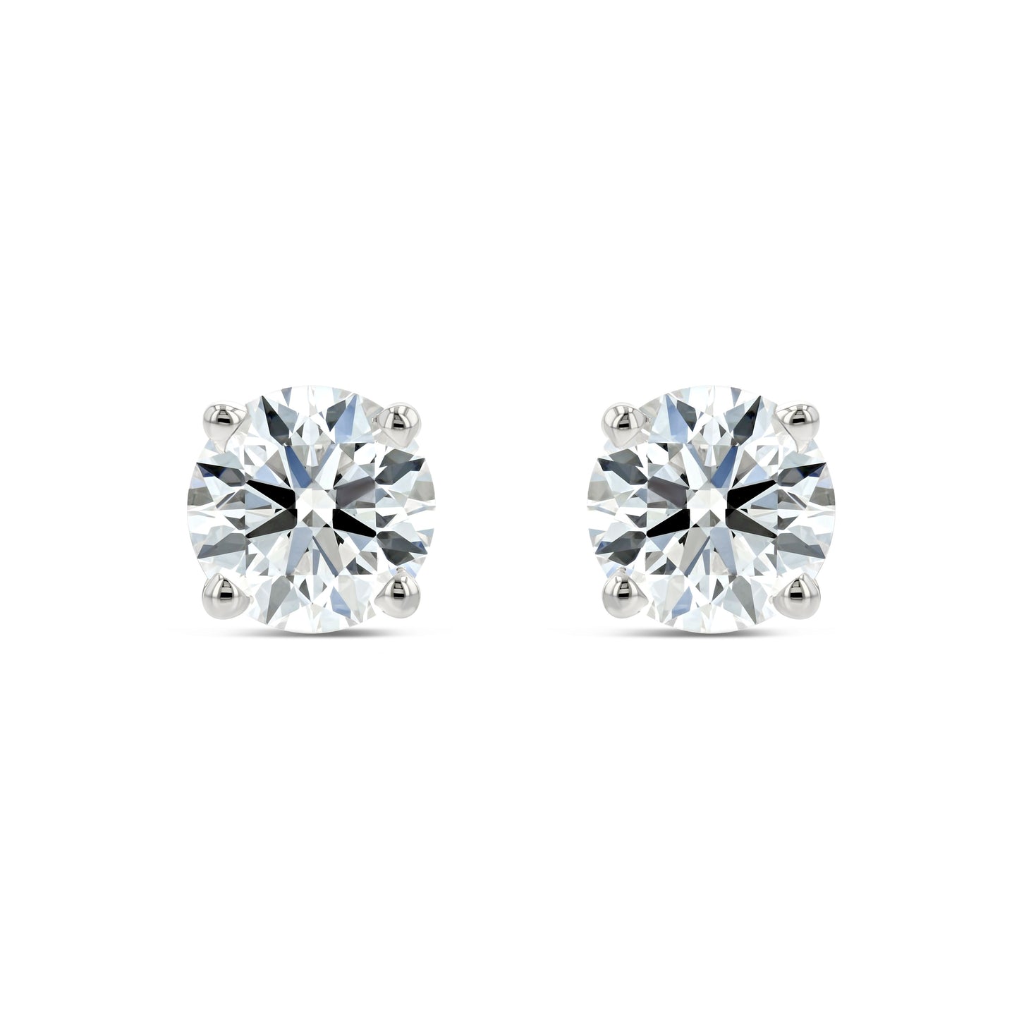 14k White Gold 4-prong Round Brilliant Diamond Stud Earrings (1 Ct. T.w., Si1-si2 Clarity, H-i Color)