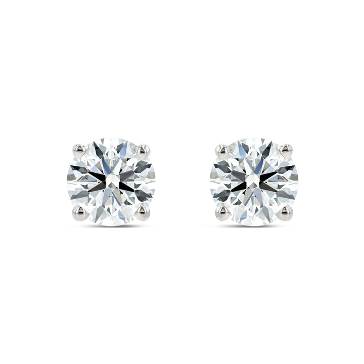 18k White Gold 4-prong Round Brilliant Diamond Stud Earrings (0.75 Ct. T.w., Si1-si2 Clarity, H-i Color)
