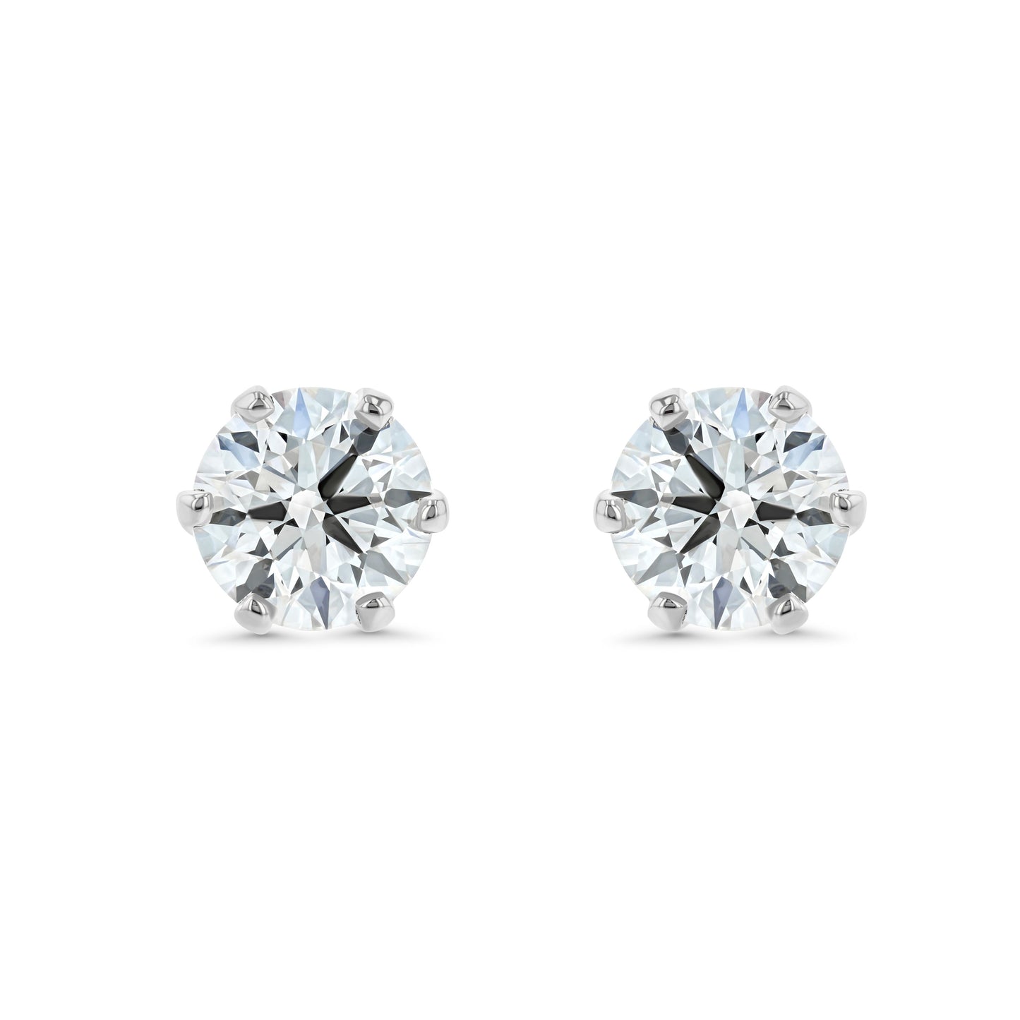 14k White Gold 6-prong Round Brilliant Diamond Stud Earrings (0.22 Ct. T.w., Si1-si2 Clarity, J-k Color)