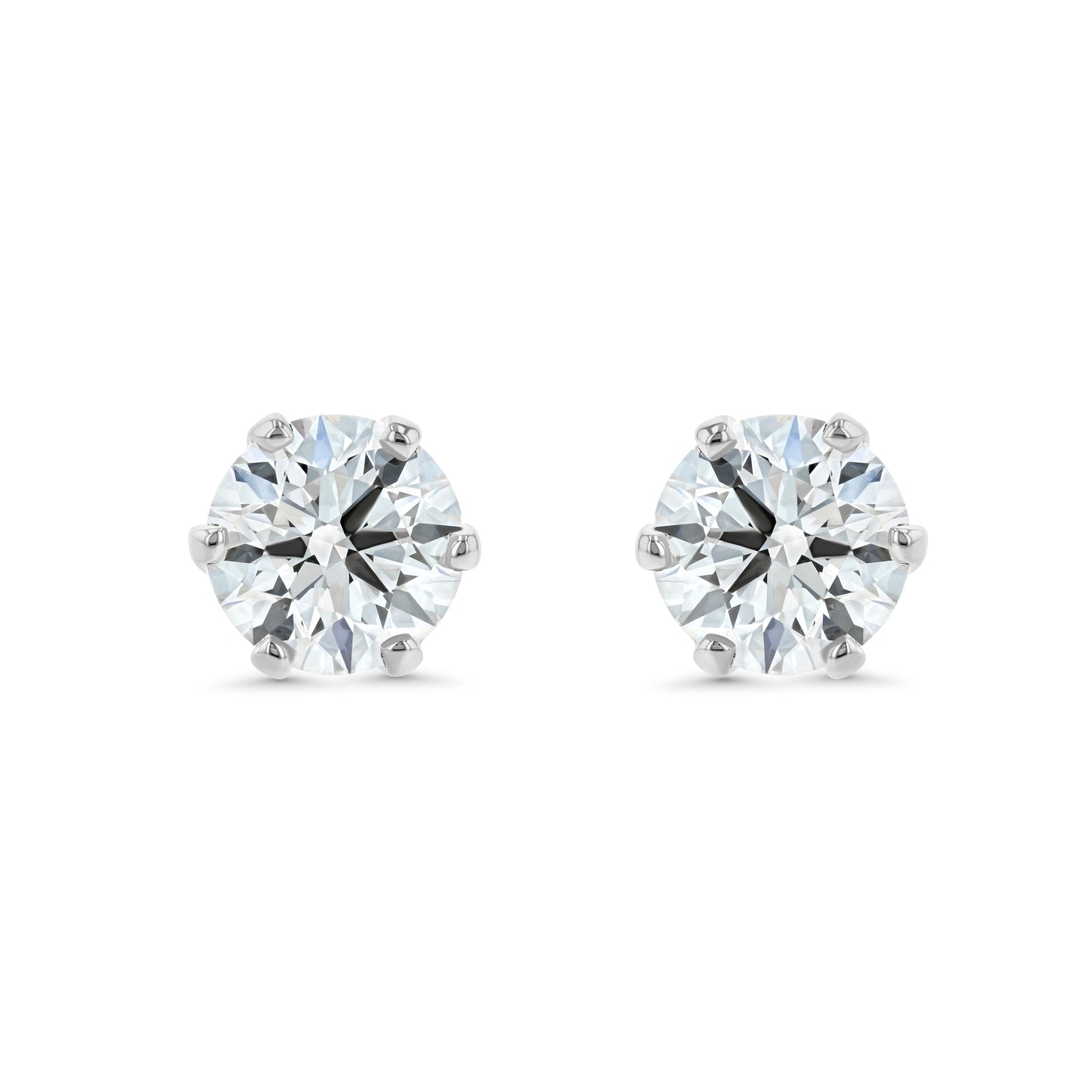 14k White Gold 6-prong Round Brilliant Diamond Stud Earrings (1 Ct. T.w., Si1-si2 Clarity, J-k Color)