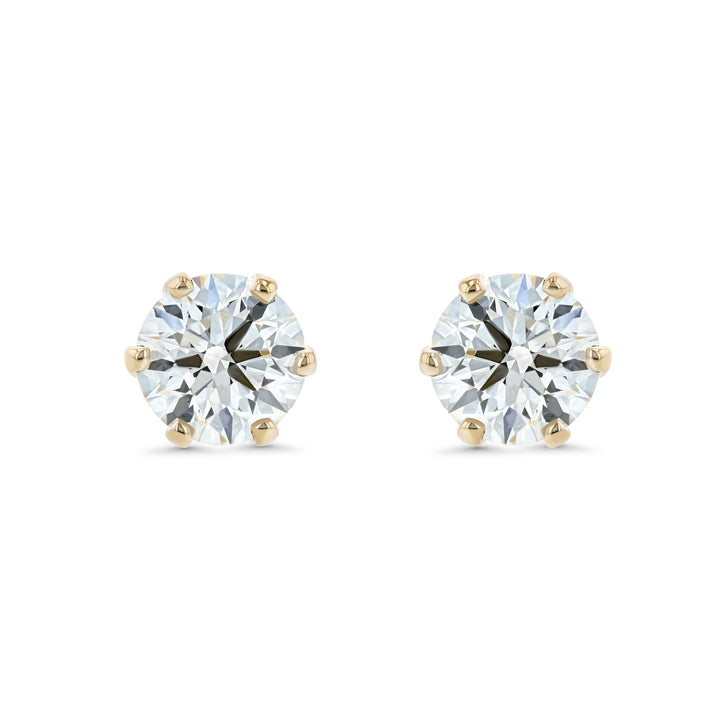 14k Yellow Gold 6-prong Round Brilliant Diamond Stud Earrings (0.52 Ct. T.w., Si1-si2 Clarity, H-i Color)