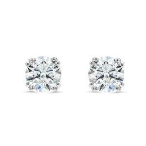 Platinum 8-prong Round Brilliant Diamond Stud Earrings (1.06 Ct. T.w., Vs1-vs2 Clarity, H-i Color), front view | RockHer