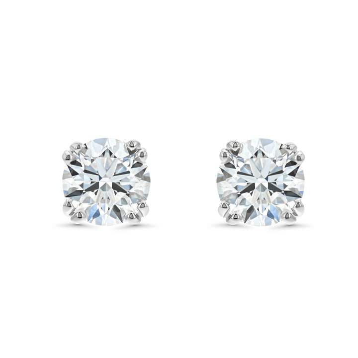 Platinum 8-prong Round Brilliant Diamond Stud Earrings (0.75 Ct. T.w., Vs1-vs2 Clarity, F-g Color) – front view | RockHer