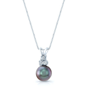 South Sea Pearl Pear Shape Pendant in 14K White Gold – side profile | RockHer
