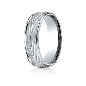 7mm Comfort-Fit Wedding Band, in 18K White Gold | RockHer