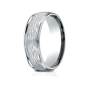 7.5mm Comfort-Fit Wedding Band, in 14K White Gold | RockHer