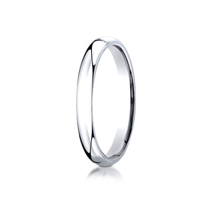 3mm Slightly Domed Super Light Comfort-Fit Wedding Band, in 14K White Gold | RockHer