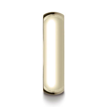 14k Yellow Gold 6mm Slightly Domed Super Light Comfort-fit Ring