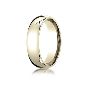 6mm Slightly Domed Super Light Comfort-Fit Wedding Band, in 14K Yellow Gold | RockHer