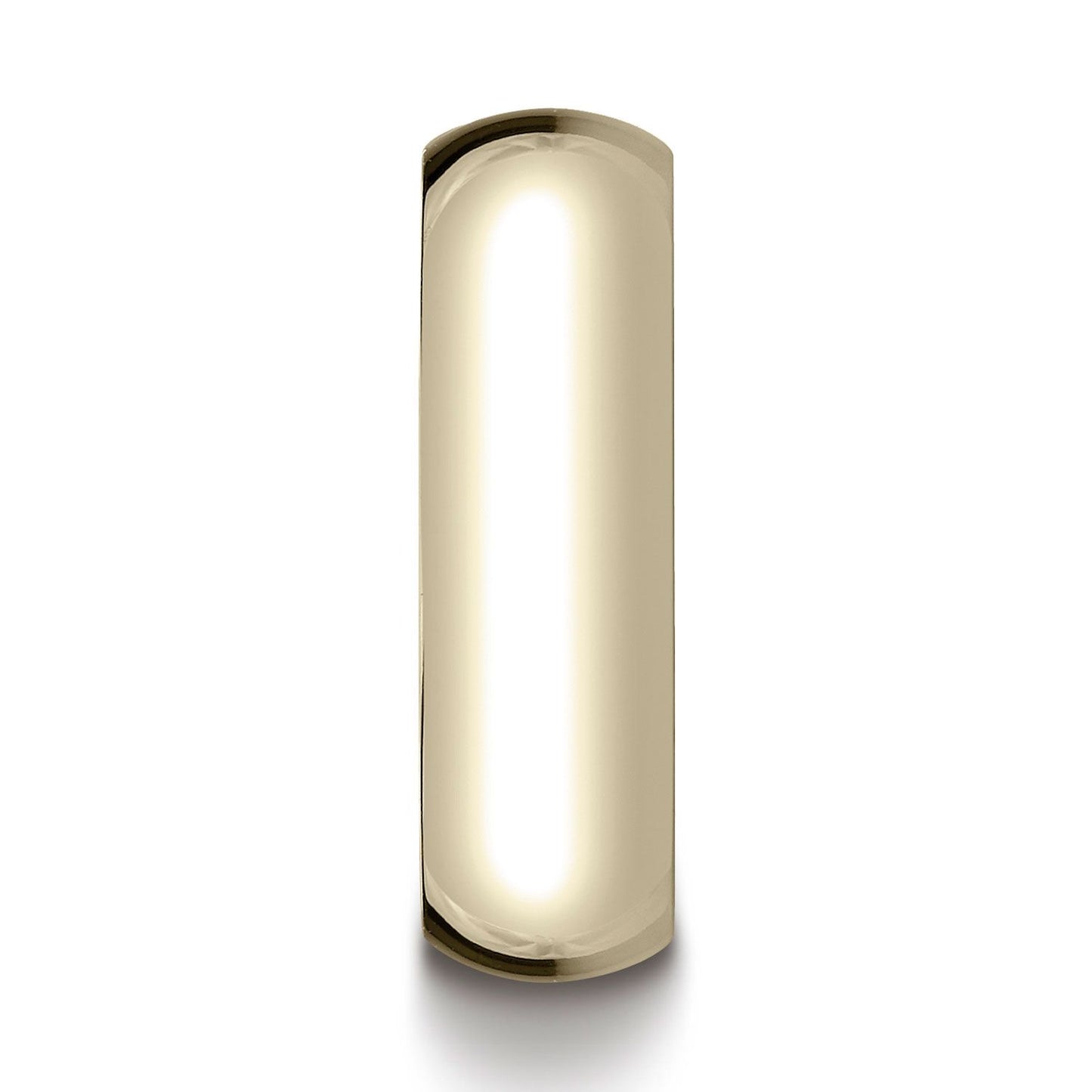 14k Yellow Gold 7mm Slightly Domed Super Light Comfort-fit Ring