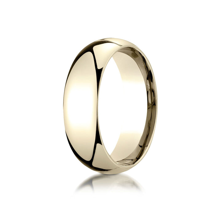 7mm Slightly Domed Super Light Comfort-Fit Wedding Band, in 14K Yellow Gold | RockHer