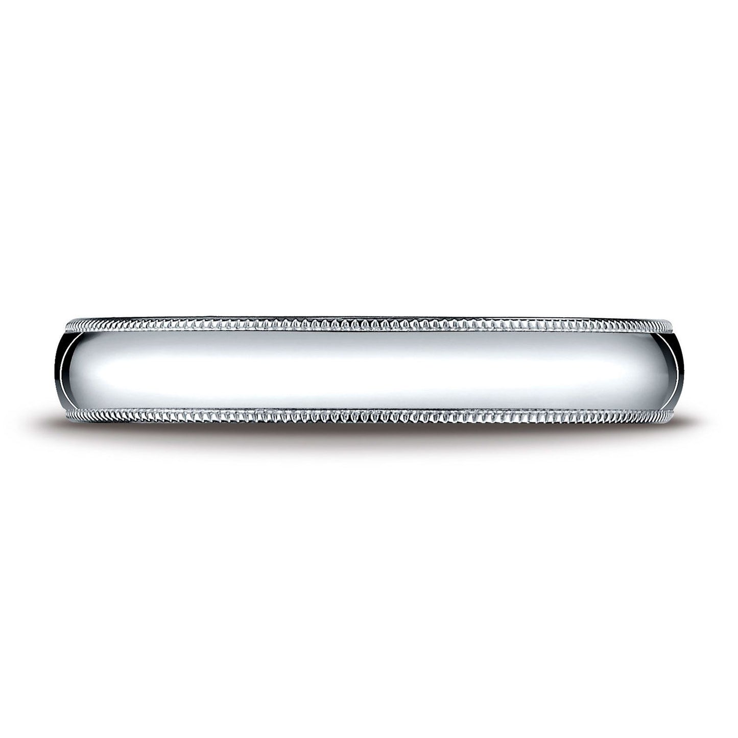 Platinum 4mm Slightly Domed Super Light Comfort-fit Ring With Milgrain