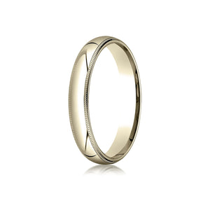 4mm Slightly Domed Super Light Milgrain Comfort-Fit Wedding Band, in 14K Yellow Gold | RockHer