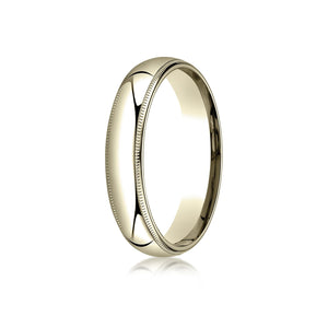 5mm Slightly Domed Super Light Milgrain Comfort-Fit Wedding Band, in 14K Yellow Gold | RockHer