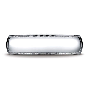 6mm Slightly Domed Milgrain Comfort-Fit Wedding Band, in Platinum | RockHer
