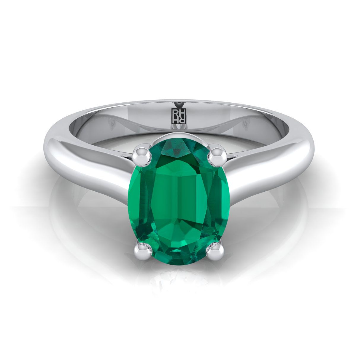 Platinum Oval Pinched Comfort Fit Claw Prong Solitaire Engagement Ring | RockHer