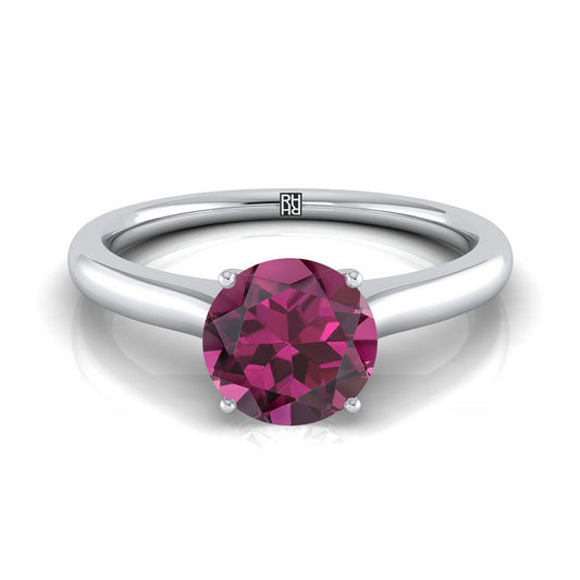 Platinum Round Brilliant Cathedral Solitaire Surprise Secret Stone Engagement Ring