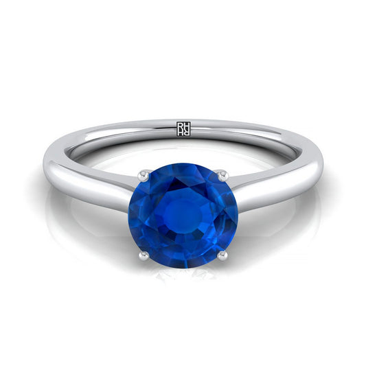 Platinum Round Brilliant Cathedral Solitaire Surprise Secret Stone Engagement Ring